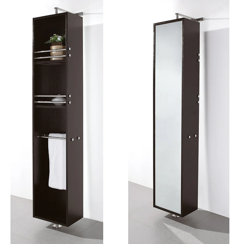 Wyndham Collection Claire 13.75-in W x 67-in H x 9-in D Espresso Oak Wall-Mount Linen Cabinet - Image 3