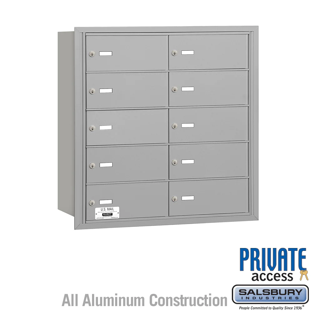 4B+ Horizontal Mailbox with 10 B Doors, Rear Loading, Private Access