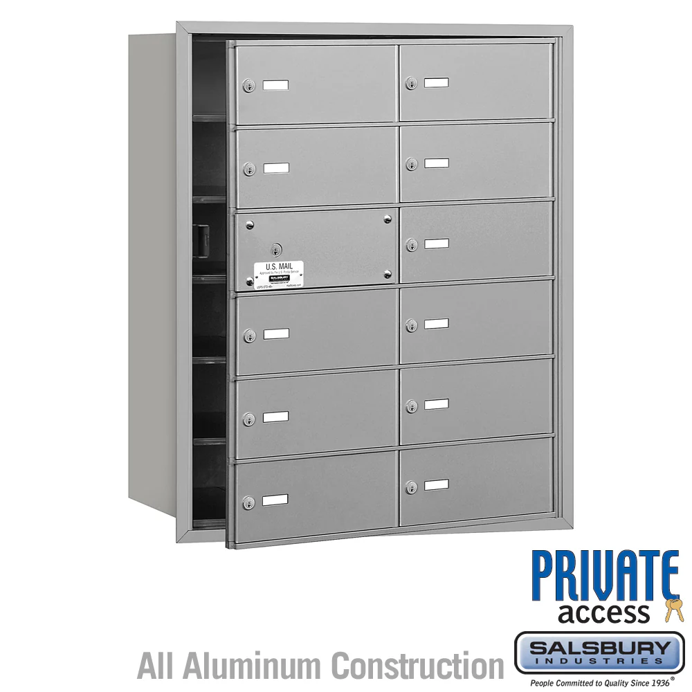4B+ Horizontal Mailbox with 14 B Doors and Master Lock - Aluminum - Front Loading - Private Access - Image 4