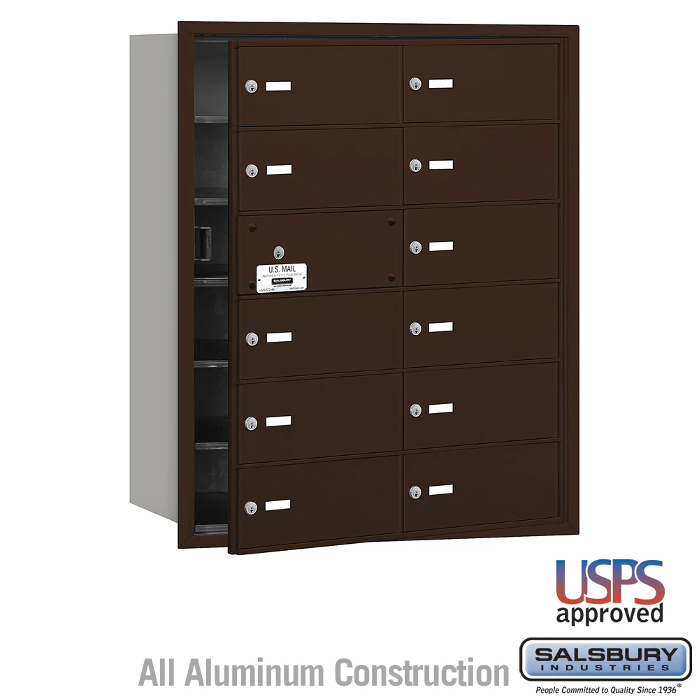 Bronze Rear Loading Horizontal Mailbox with 12 B Doors - Image 4