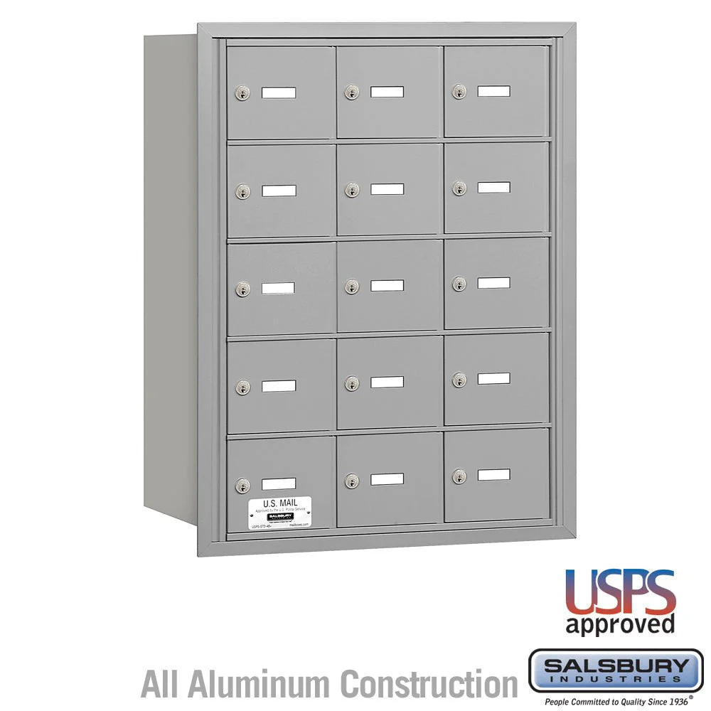 4B+ Horizontal Mailbox with 15 A Doors, Rear Loading, USPS Approved