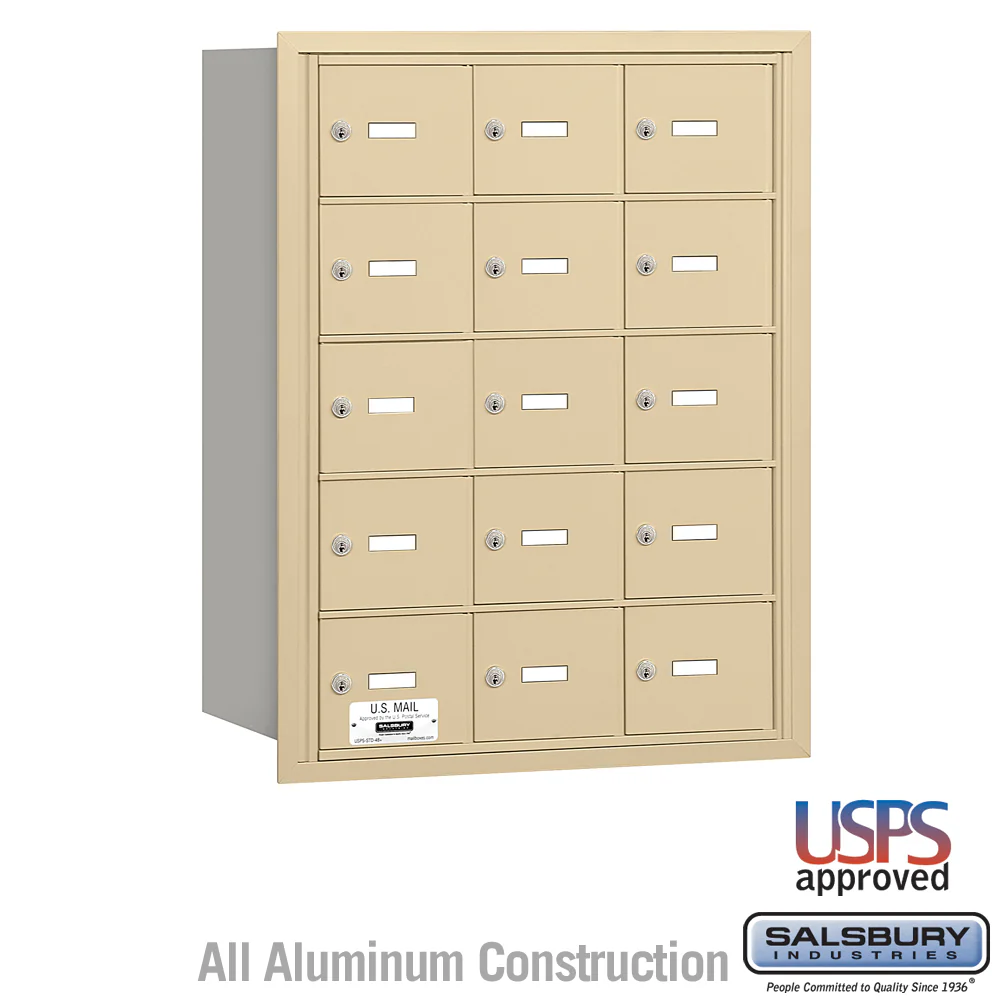 4B+ Horizontal Mailbox with 15 A Doors, Rear Loading, USPS Approved - Image 3