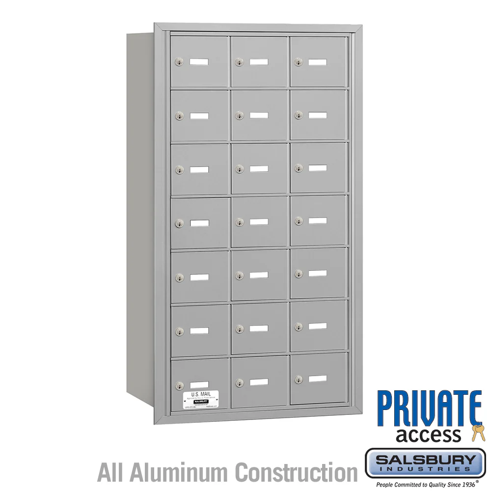 4B+ Horizontal Mailbox with 21 A Doors, Rear Loading, Private Access
