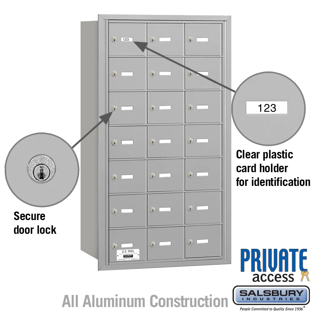 4B+ Horizontal Mailbox with 21 A Doors, Rear Loading, Private Access - Image 2