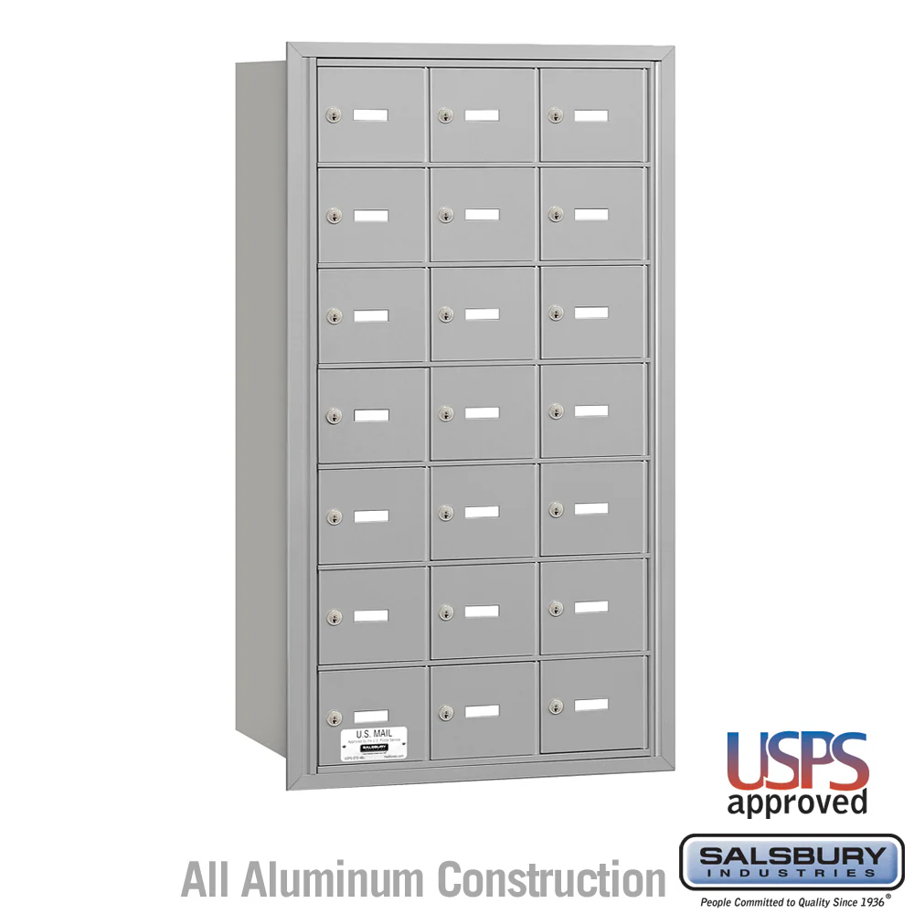 4B+ Horizontal Mailbox with 21 A Doors, Rear Loading, USPS Approved