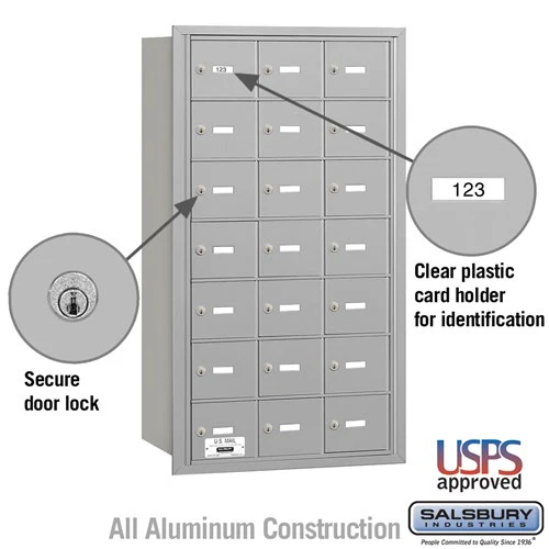 4B+ Horizontal Mailbox with 21 A Doors, Rear Loading, USPS Approved - Image 2
