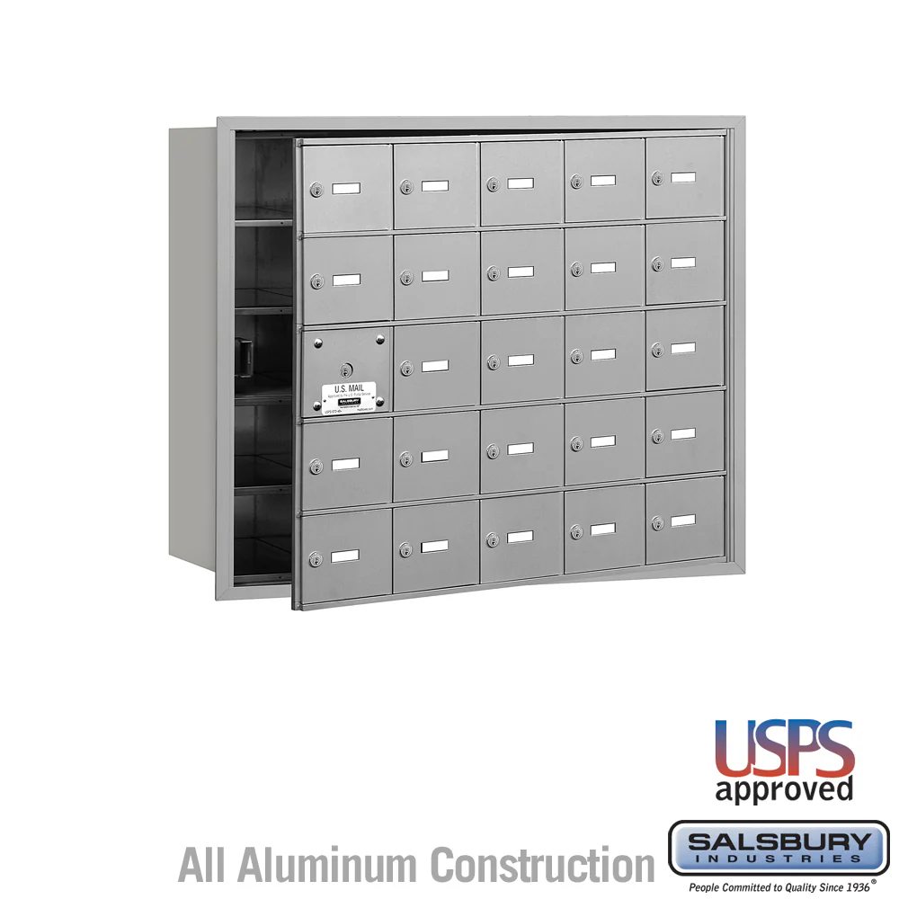 4B+ Horizontal Mailbox with 24 Usable Doors - Aluminum - Front Loading - USPS Access