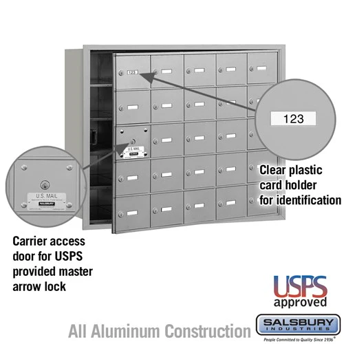 4B+ Horizontal Mailbox with 24 Usable Doors - Aluminum - Front Loading - USPS Access - Image 2