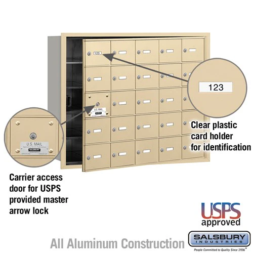4B+ Horizontal Mailbox with 25 A Doors - Rear Loading - USPS Approved - Image 5
