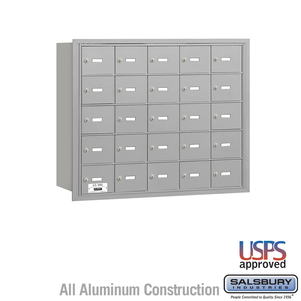 4B+ Horizontal Mailbox with 25 A Doors - Rear Loading - USPS Approved