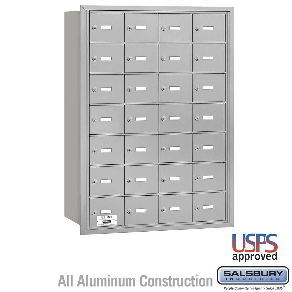 4B+ Horizontal Mailbox with 28 Doors - Rear Loading - USPS Approved