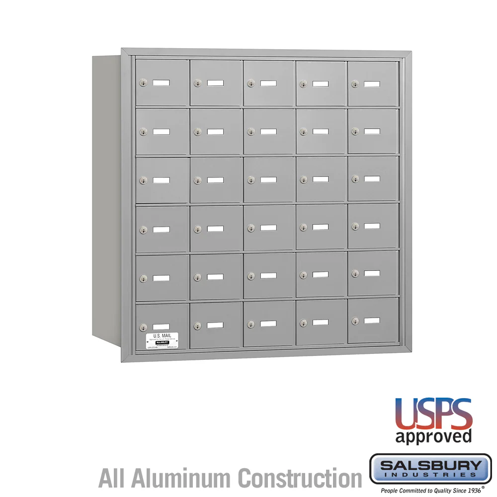 4B+ Horizontal Mailbox with 30 A Doors, Rear Loading, Aluminum Construction