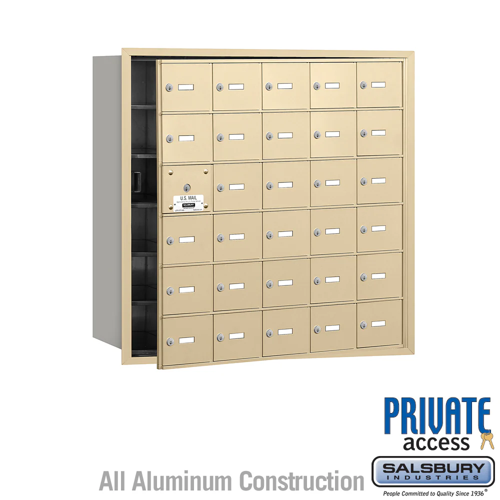 4B+ Horizontal Mailbox with 30 Doors - Sandstone - Private Access