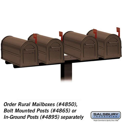 4-Wide Mailbox Spreader for Rural Mailboxes, Bronze - Image 3