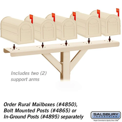 5-Wide Mailbox Spreader with Two Supporting Arms in Sandstone - Image 2