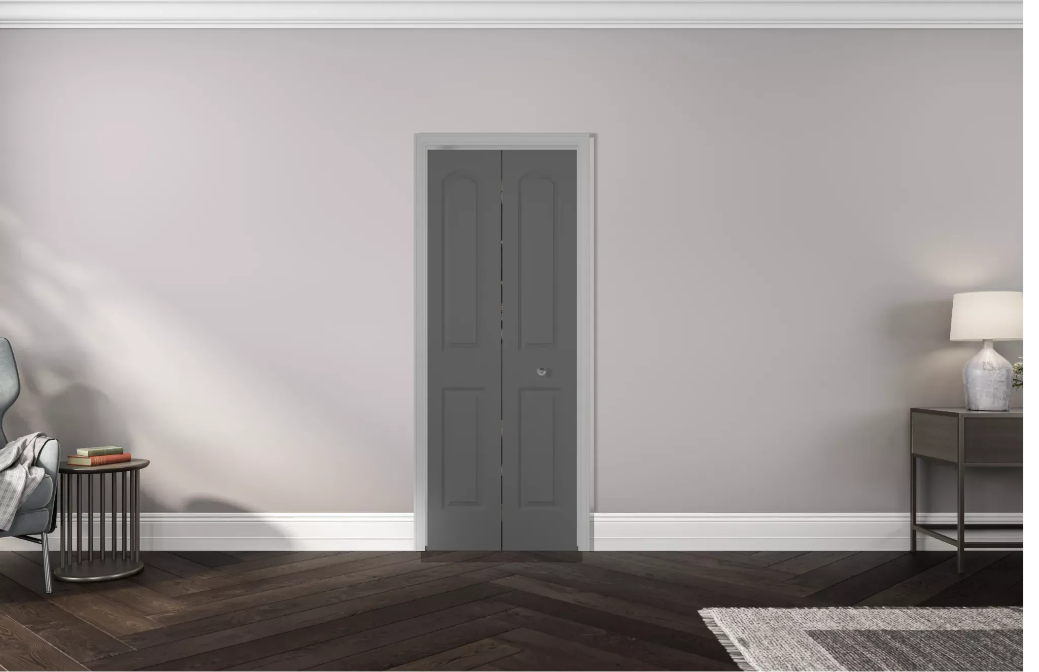 Masonite Roman 24-in x 80-in 2-Panel Round Top Primed Molded Composite Bifold Door (Hardware Included) - Image 6