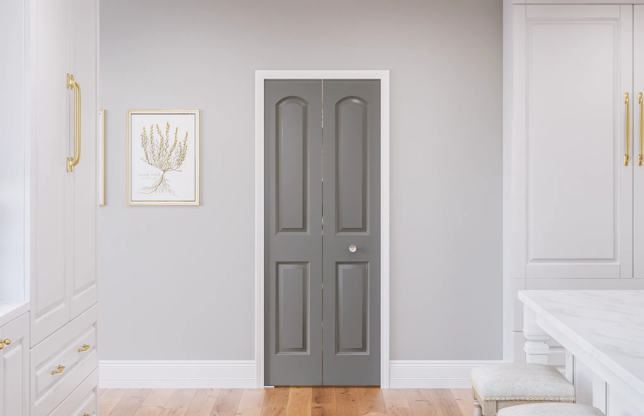 Masonite Roman 30-in x 80-in Primed 2-Panel Round Top Molded Composite Bifold Door, Hardware Included - Image 4