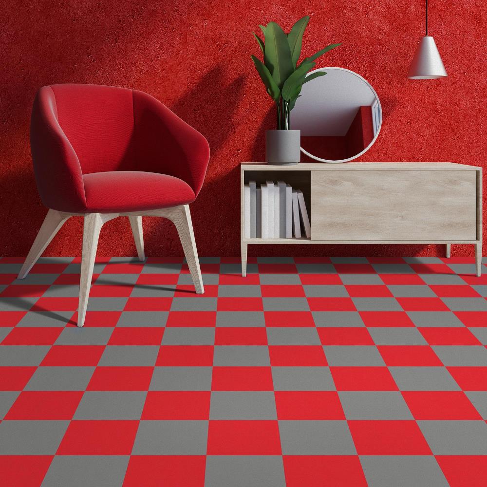 Perfection Floor Tile SodaPop Shoppe Silver and Red 20-in x 20-in Water Resistant Interlocking Luxury Flooring (16.7-sq ft) - Image 2