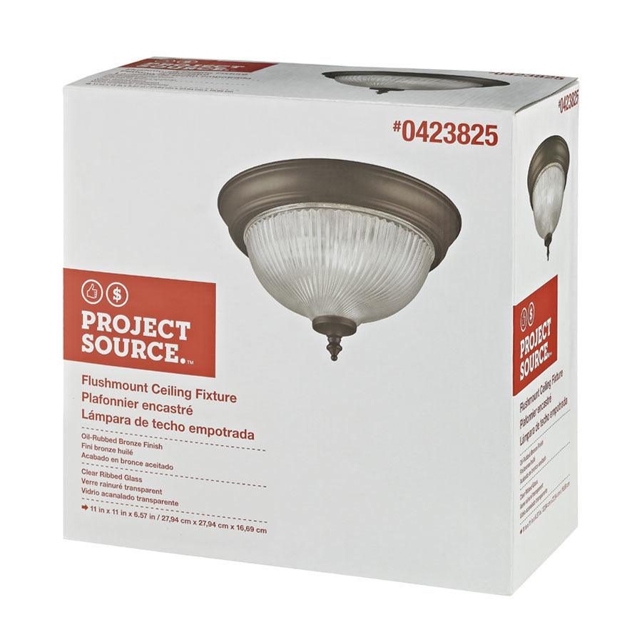 Project Source 11-in Painted Oil-Rubbed Bronze Traditional Flush Mount Light