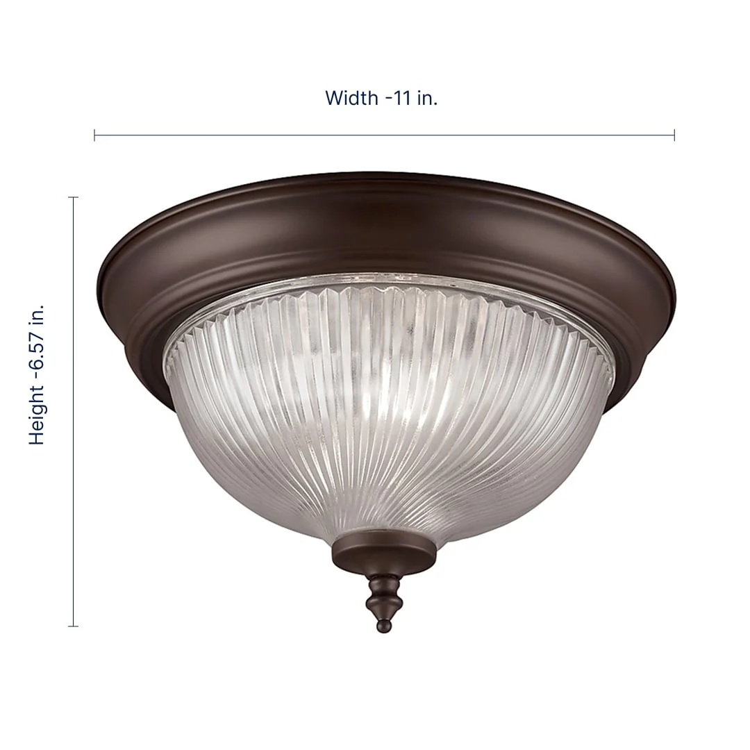 Project Source 11-in Painted Oil-Rubbed Bronze Traditional Flush Mount Light - Image 10
