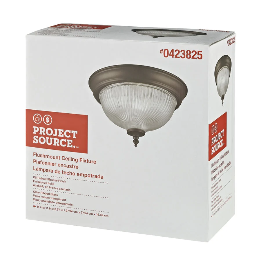 Project Source 11-in Painted Oil-Rubbed Bronze Traditional Flush Mount Light - Image 11