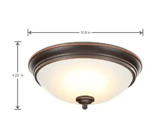 Project Source 11-in Painted Oil-Rubbed Bronze Traditional Flush Mount Light - Image 8