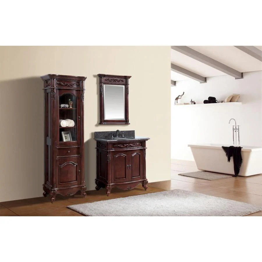 Avanity Provence 19.2-in W x 72-in H x 24-in D Antique Cherry Poplar Freestanding Linen Cabinet - Image 3