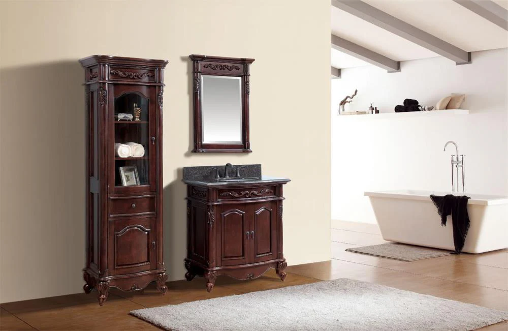 Avanity Provence 19.2-in W x 72-in H x 24-in D Antique Cherry Poplar Freestanding Linen Cabinet - Image 9