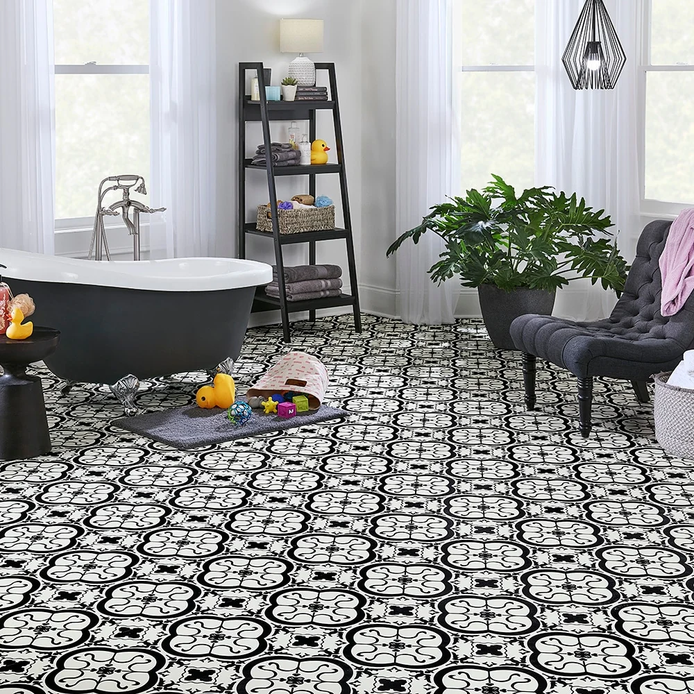 STAINMASTER 12-ft W Cut-to-Length Bilbao Tile Patterned Look Low-Gloss Sheet Vinyl Flooring - Image 3