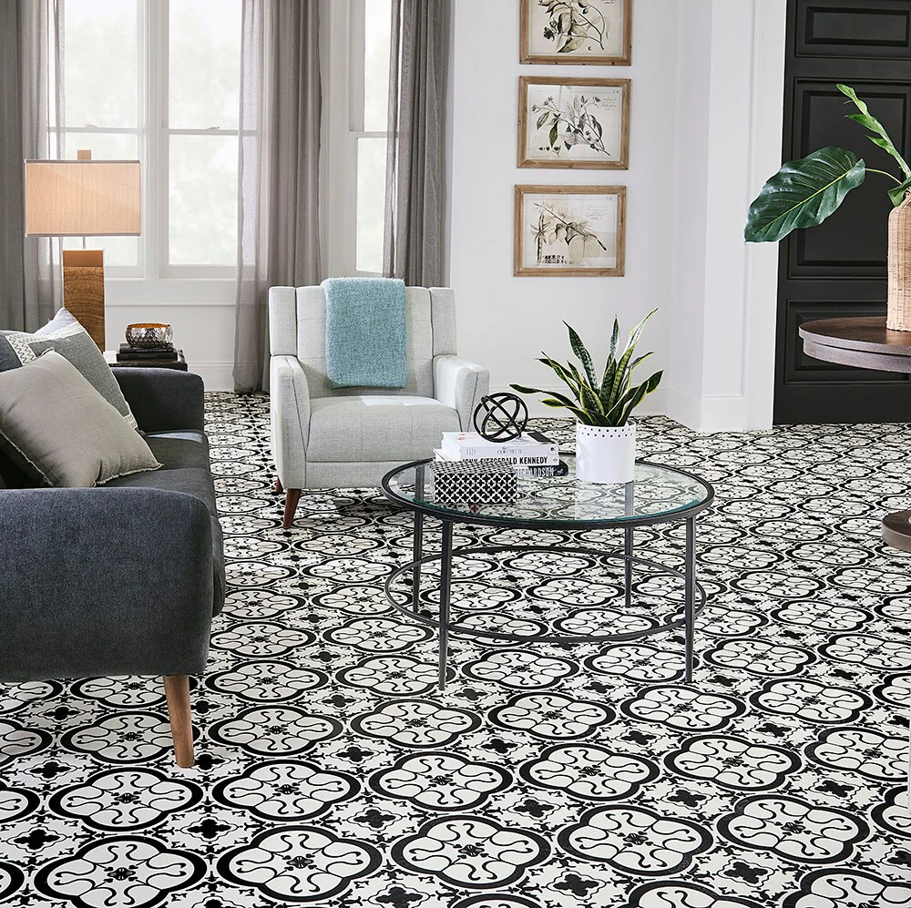 STAINMASTER 12-ft W Cut-to-Length Bilbao Tile Patterned Look Low-Gloss Sheet Vinyl Flooring - Image 4