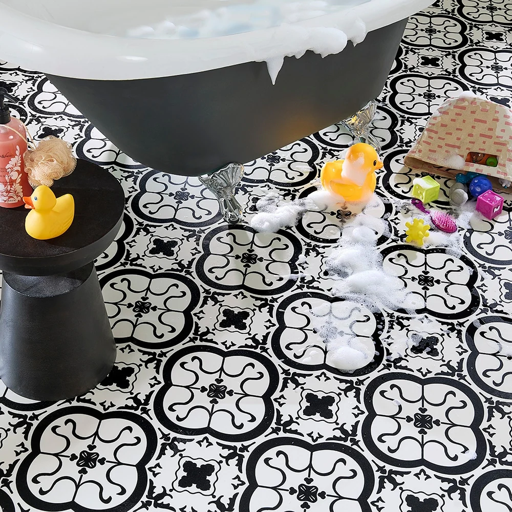 STAINMASTER 12-ft W Cut-to-Length Bilbao Tile Patterned Look Low-Gloss Sheet Vinyl Flooring - Image 5