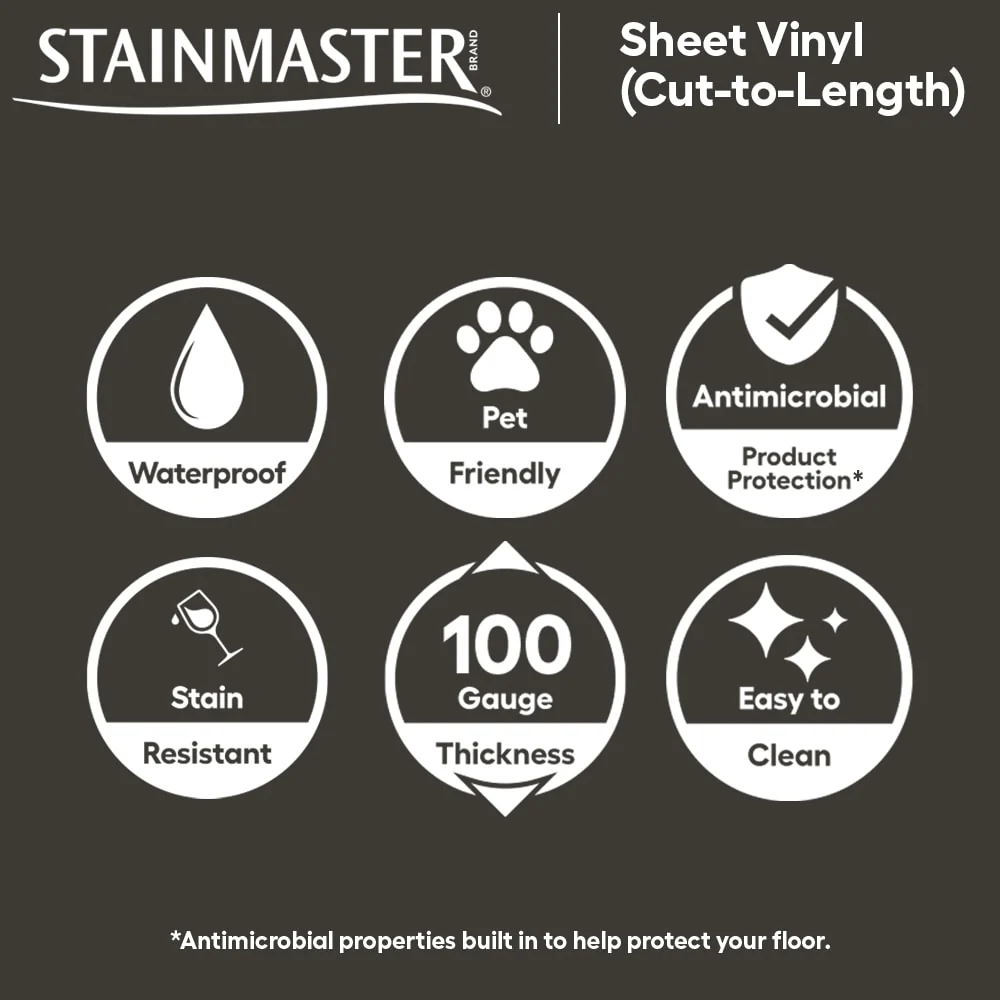 STAINMASTER 12-ft W Cut-to-Length White Marble Look Low-Gloss Sheet Vinyl Flooring - Image 2