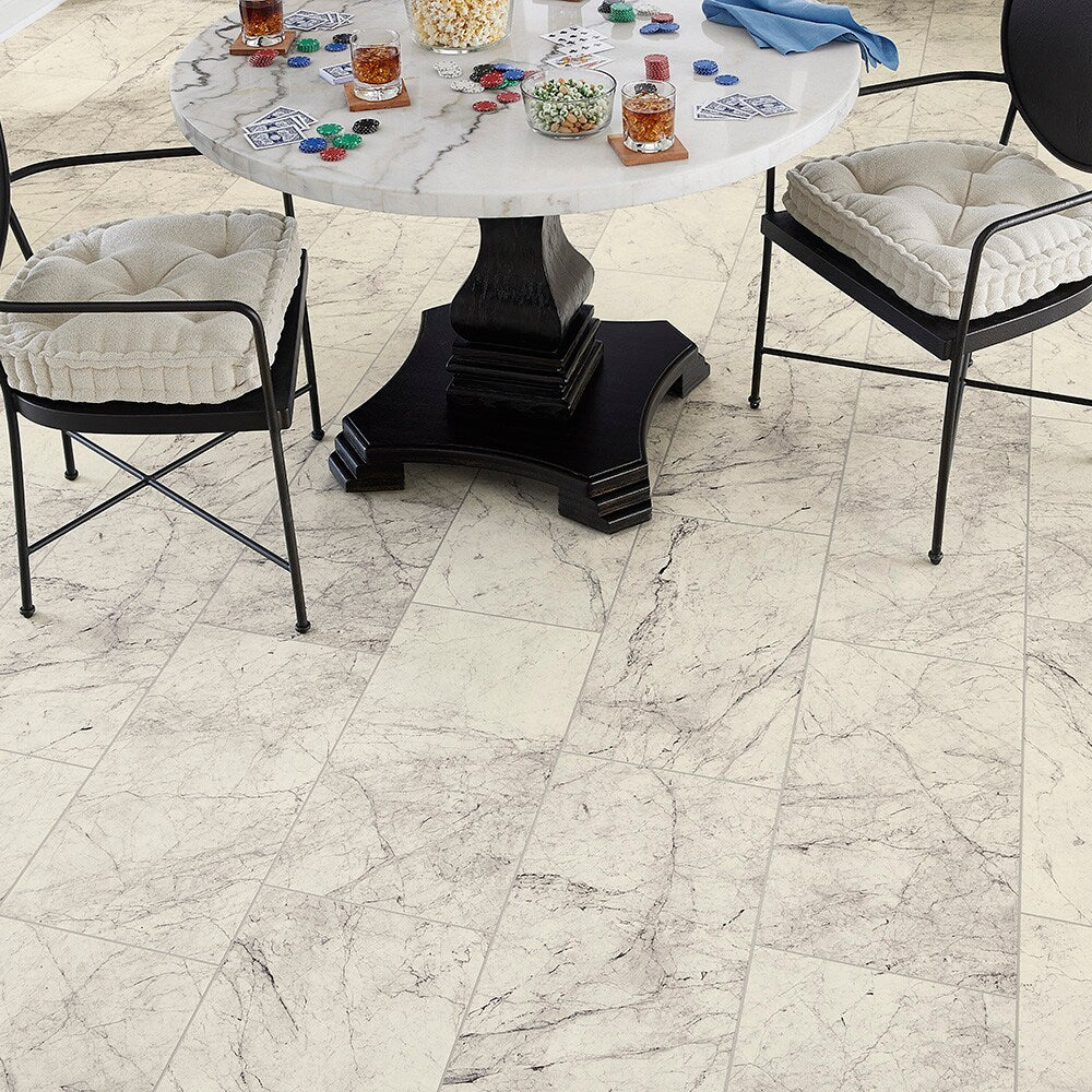 STAINMASTER 12-ft W Cut-to-Length White Marble Look Low-Gloss Sheet Vinyl Flooring - Image 5