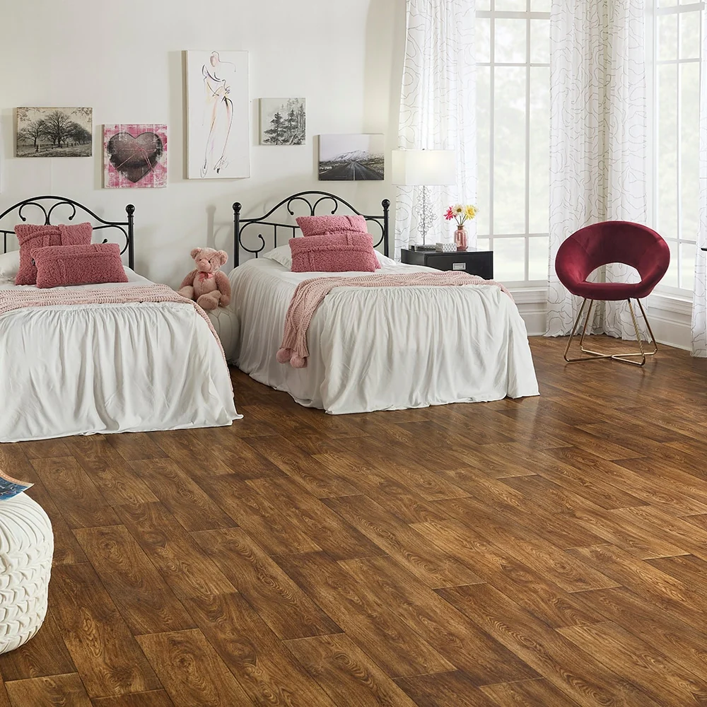 STAINMASTER 12-ft W x Cut-to-Length West Haven Oak Wood Look Low-Gloss Finish Sheet Vinyl - Image 4