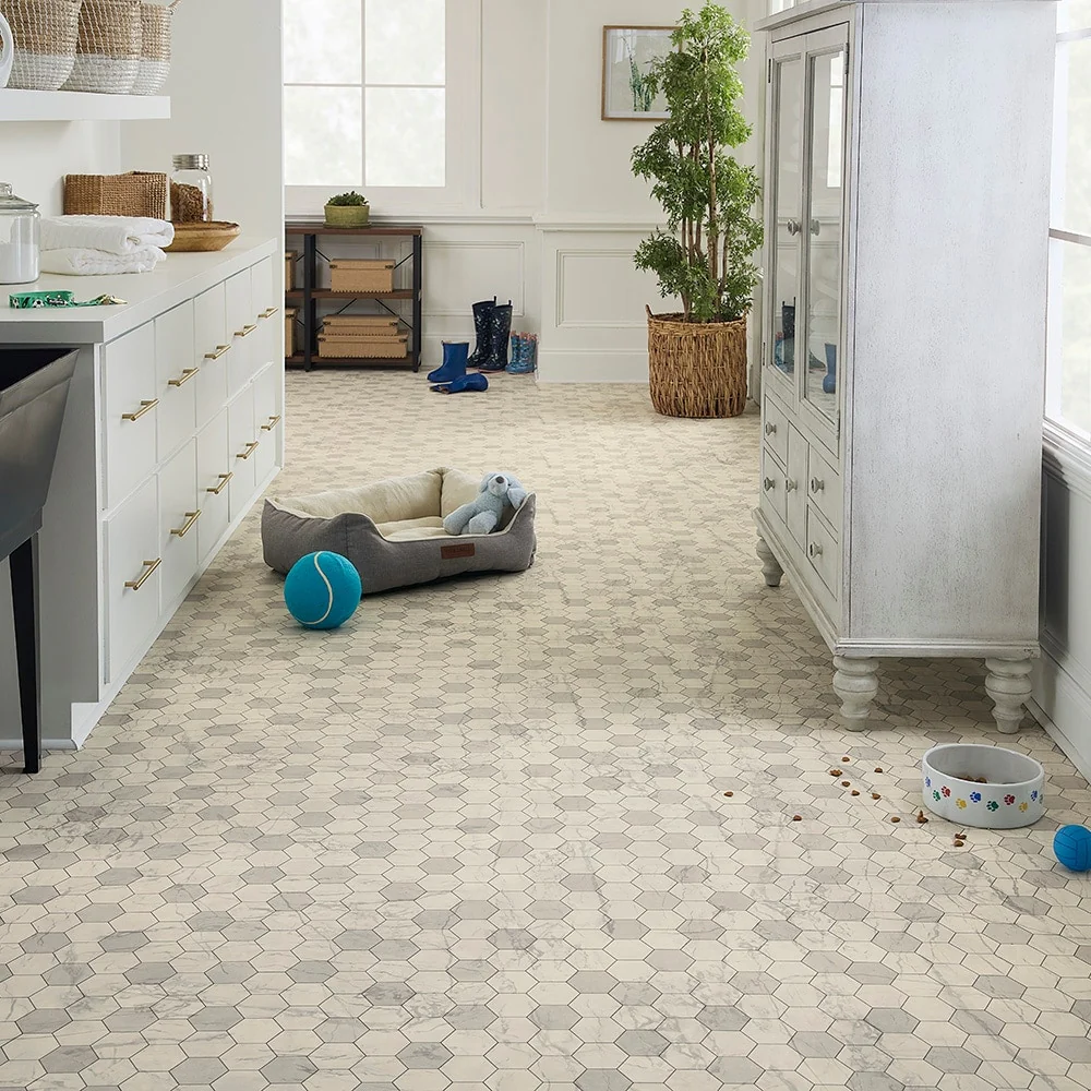 STAINMASTER Sutton Place Marble 12-ft W Cut-to-Length Waterproof Low-Gloss Sheet Vinyl Flooring, 9.84-mil Wear Layer - Image 4