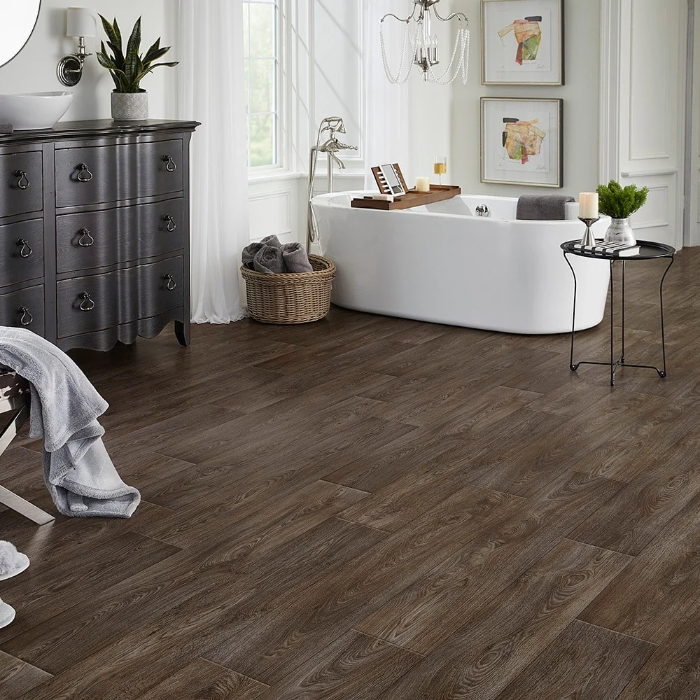 STAINMASTER 12-ft W x Cut-to-Length Thornhill Oak Wood Look Low-Gloss Finish Sheet Vinyl - Image 3