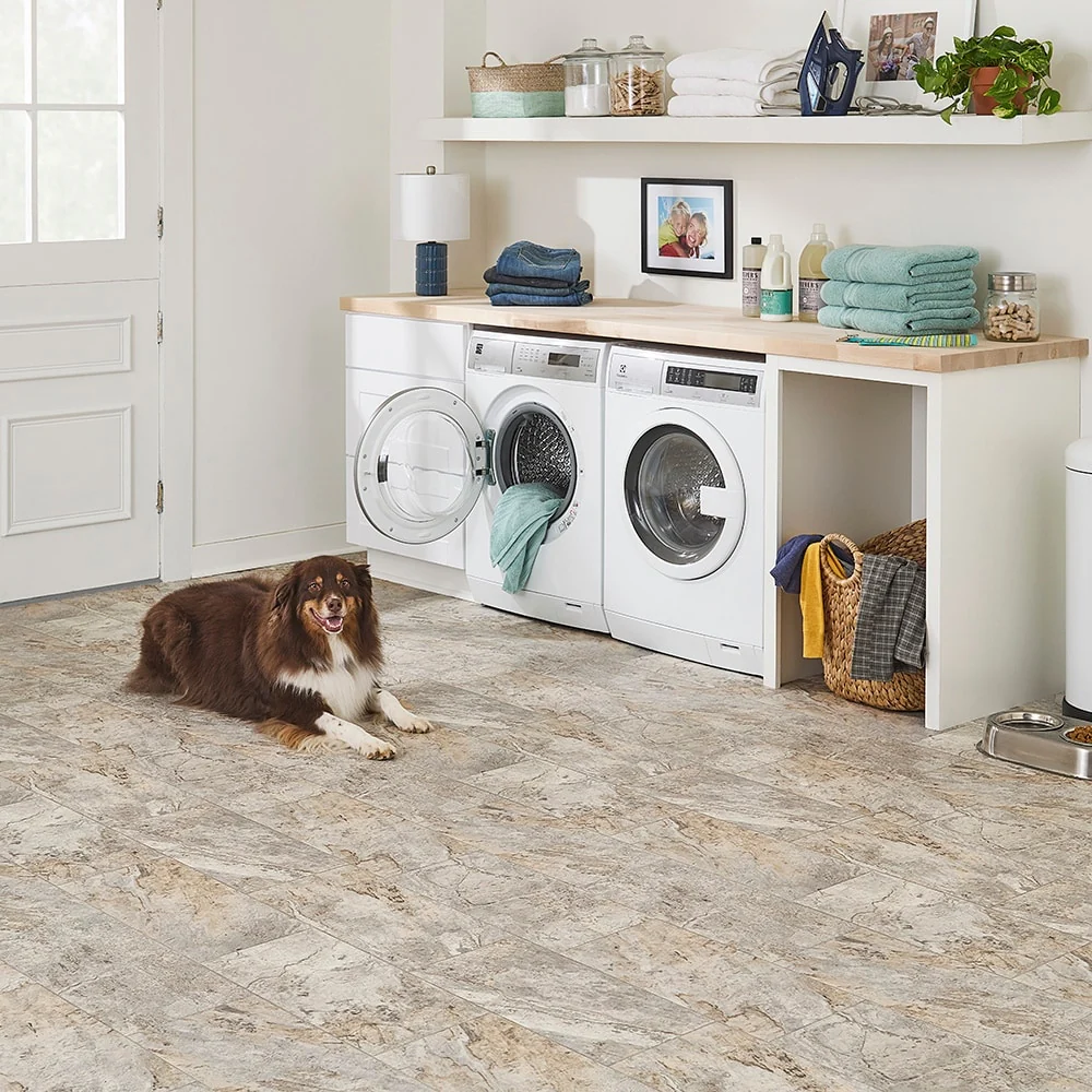 STAINMASTER Midtown Slate Marble Look Sheet Vinyl, 12-ft W, Cut-to-Length, Low-Gloss, 100-Gauge - Image 4