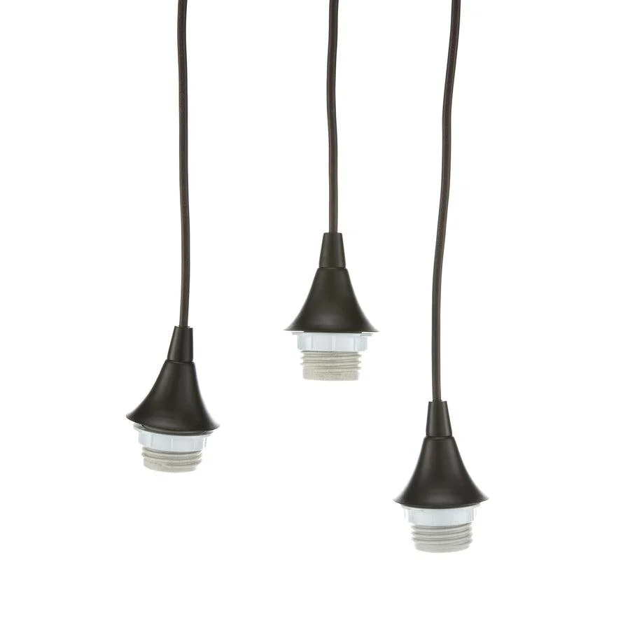 Portfolio French Bronze Transitional Cylinder 3-Light Pendant Canopy – Mix & Match Cluster Round