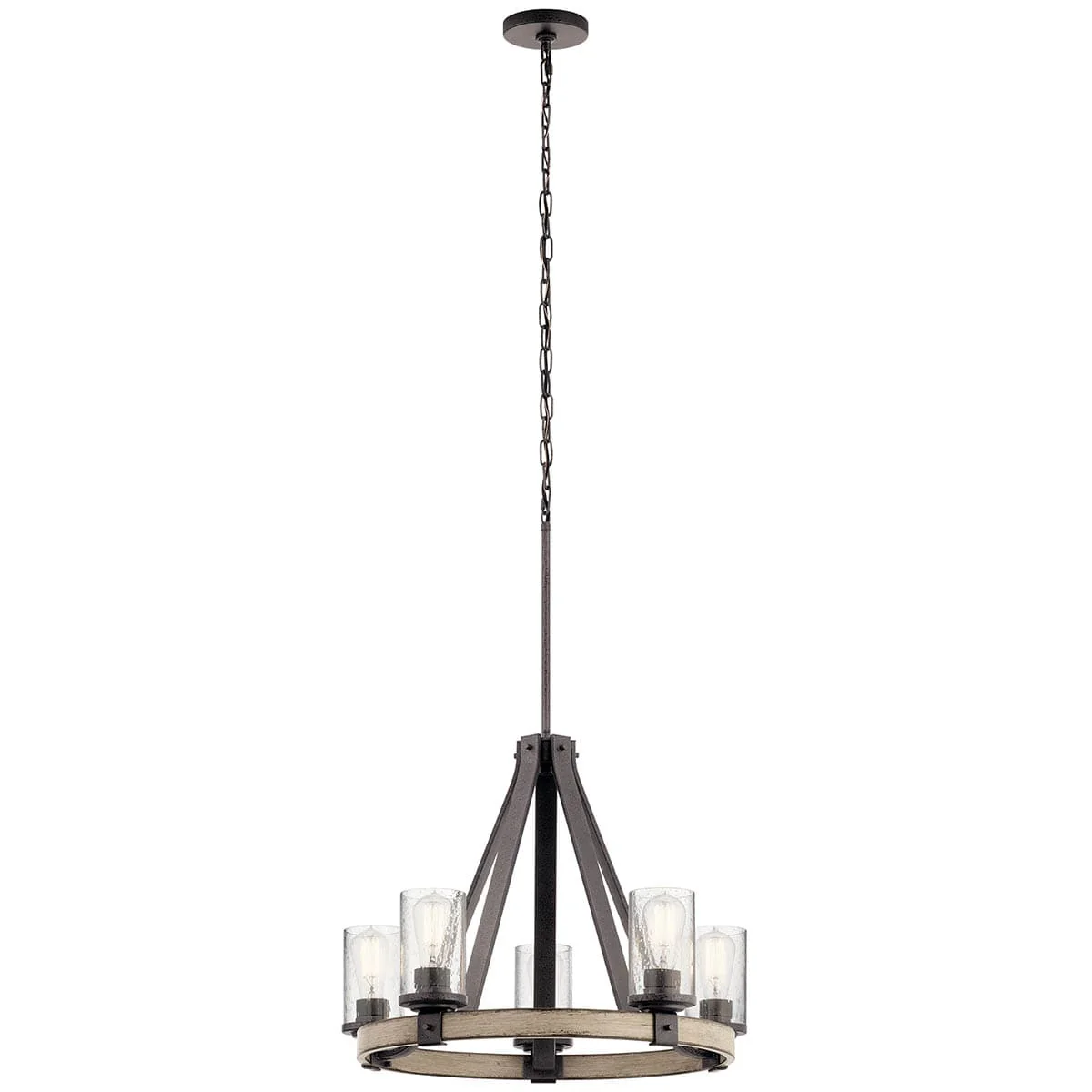 Kichler Barrington 5-Light Anvil Iron and Distressed Antique Grey Rustic Chandelier - Image 11