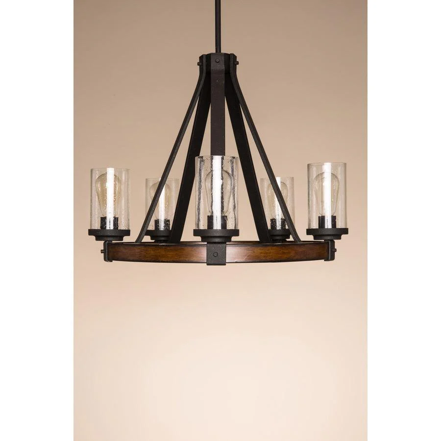 Kichler Barrington 5-Light Anvil Iron and Distressed Antique Grey Rustic Chandelier - Image 7