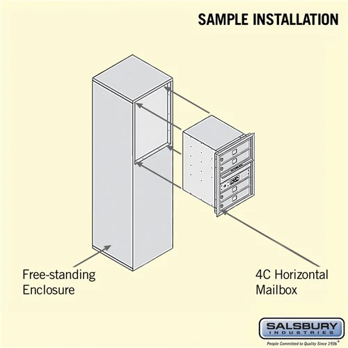 6-Door Free-Standing 4C Horizontal Mailbox with USPS Access - Image 4