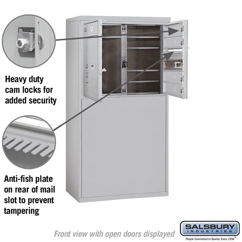 6-Door Free-Standing Mailbox with Parcel Locker in Aluminum - Image 3