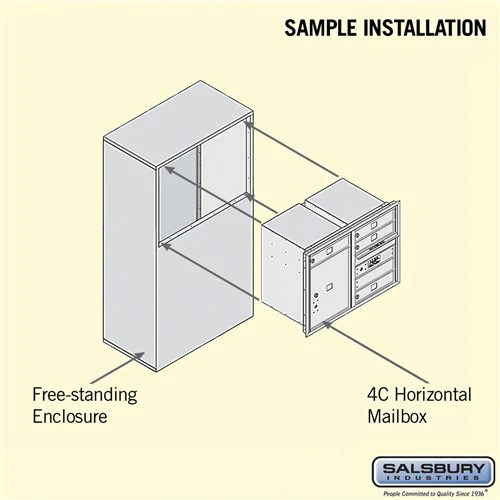 6-Door Free-Standing Mailbox with Parcel Locker in Aluminum - Image 4