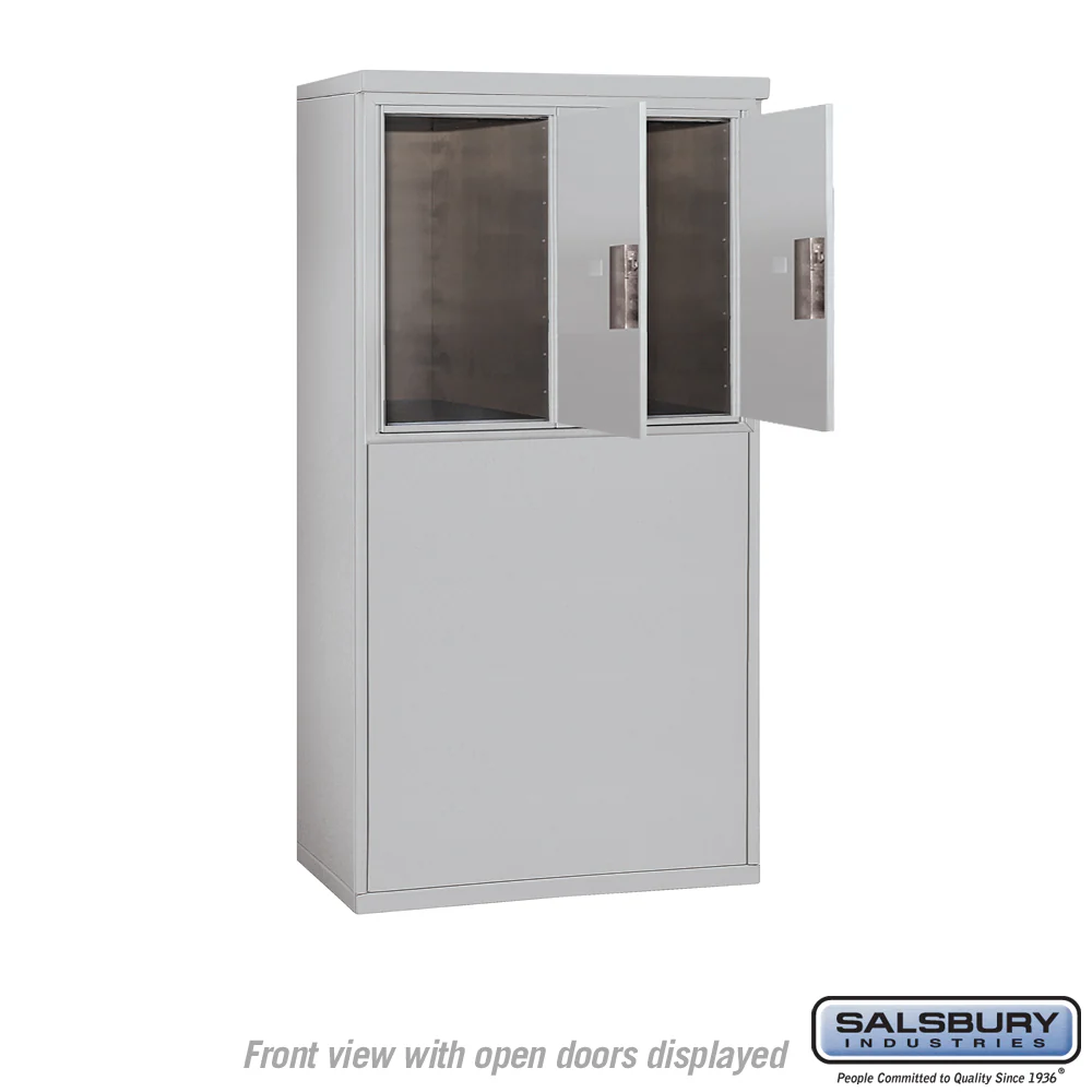 6 Door Free-Standing Parcel Locker with 2 Parcel Lockers in Aluminum for USPS Access - Image 3