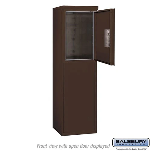 6 Door High Free-Standing 4C Horizontal Parcel Locker with 1 Parcel Locker in Bronze with USPS Access - Image 3