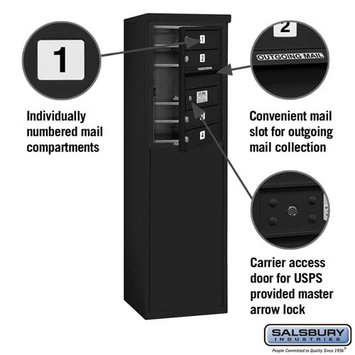 6-Door Free-Standing 4C Horizontal Mailbox with USPS Access - Image 2
