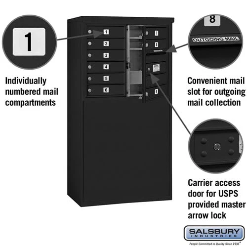 6-Door Free-Standing 4C Horizontal Mailbox with USPS Access - Image 6