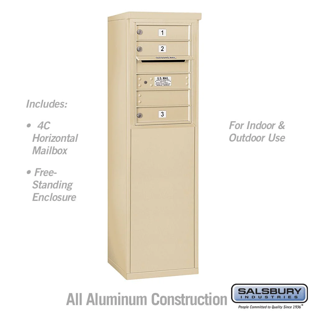 6 Door High Free-Standing 4C Horizontal Mailbox with USPS Access