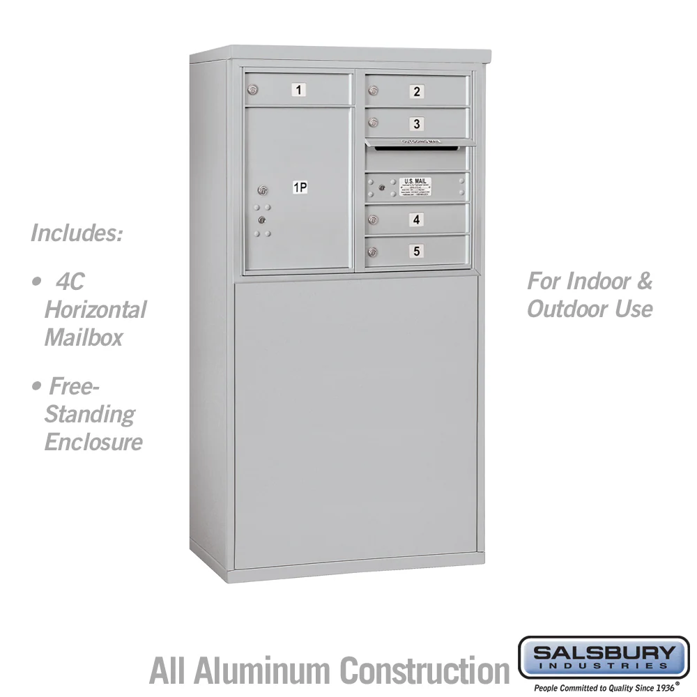 6 Door High Free-Standing 4C Horizontal Mailbox with USPS Access - Image 5
