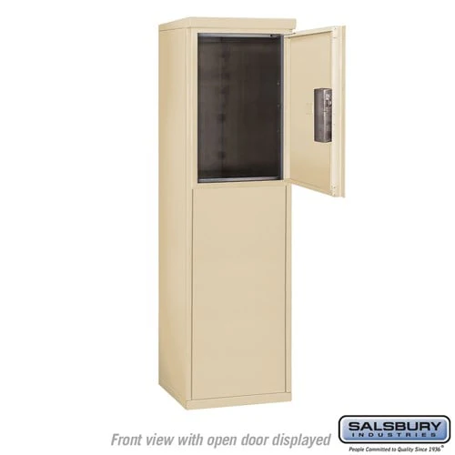 6 Door High Free-Standing 4C Horizontal Parcel Locker with 1 Parcel Locker in Sandstone - Image 3